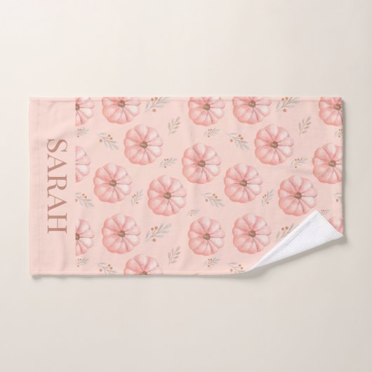 Leuke Oranje Waterverf pompoen Herfst Bad Handdoek (Handdoek)