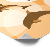 Leuke Oranje Wave Jumping Dolfijnen Poster (Hoek)