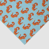 Leuke oranje zeepaardprint tissuepapier (Detail)