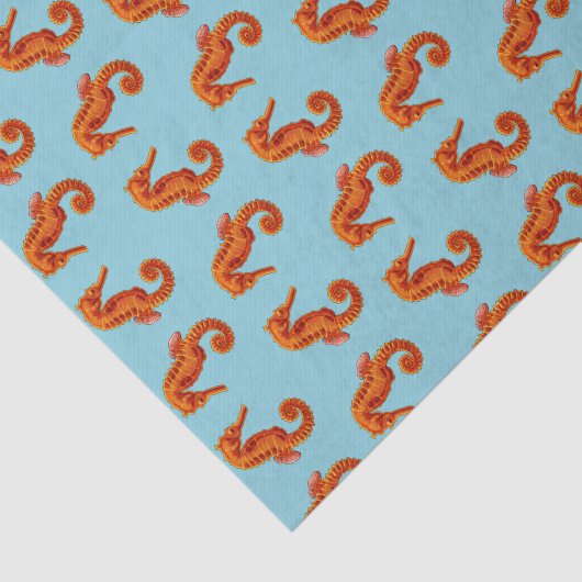 Leuke oranje zeepaardprint tissuepapier (Detail)