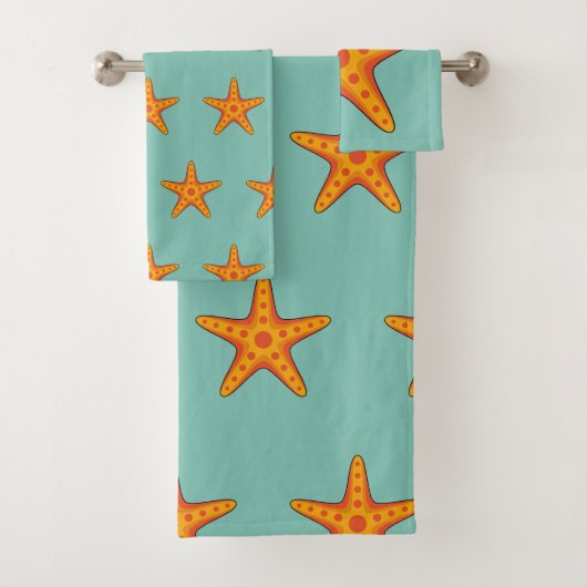 Leuke Oranje zeester Cartoon Bad Handdoek (Insitu)