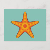 Leuke Oranje zeester Cartoon Feestdagenkaart (Voorkant)