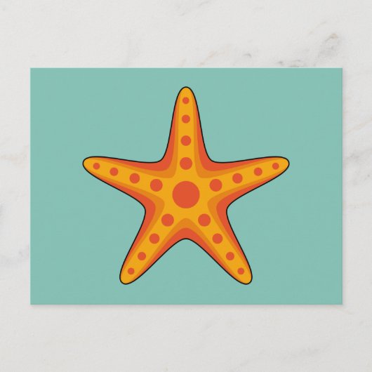 Leuke Oranje zeester Cartoon Feestdagenkaart (Voorkant)