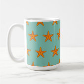 Leuke Oranje zeester Cartoon Koffiemok (Links)