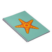 Leuke Oranje zeester Cartoon Notitieboek (Rechterzijde)