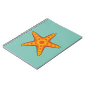 Leuke Oranje zeester Cartoon Notitieboek (Linkerzijde)