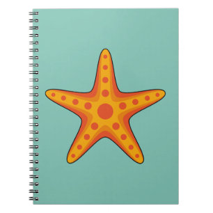 Leuke Oranje zeester Cartoon Notitieboek