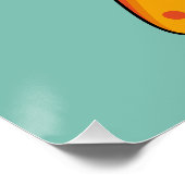 Leuke Oranje zeester Cartoon Perfect Poster (Hoek)