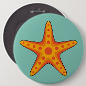 Leuke Oranje zeester Cartoon Ronde Button 6,0 Cm (Voorkant /achterkant)