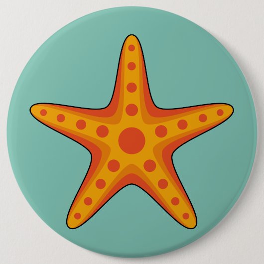 Leuke Oranje zeester Cartoon Ronde Button 6,0 Cm (Voorkant)