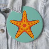 Leuke Oranje zeester Cartoon Ronde Button 6,0 Cm (In situ)