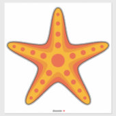 Leuke Oranje zeester Cartoon Sticker (Vel)