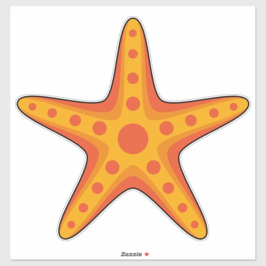 Leuke Oranje zeester Cartoon Sticker (Vel)