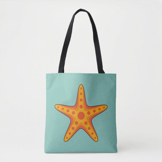 Leuke Oranje zeester Cartoon Tote Bag (Voorkant)