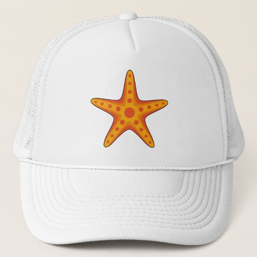 Leuke Oranje zeester Cartoon Trucker Pet (Voorkant)