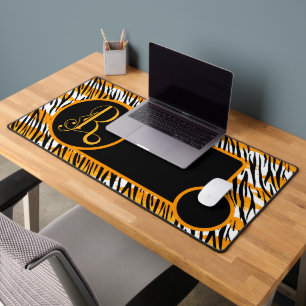 Leuke Oranje Zwart Witte Tijger Strepen Monogram M Bureaumat