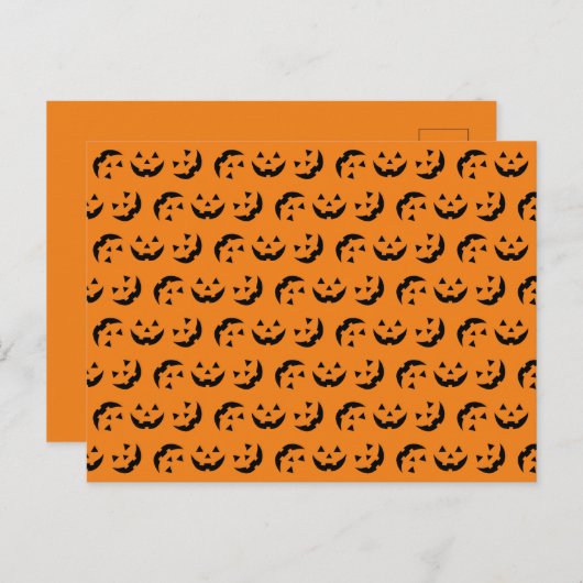 Leuke oranje zwarte jack o lantaarn patroon Hallow Feestdagenkaart (Voorkant / Achterkant)