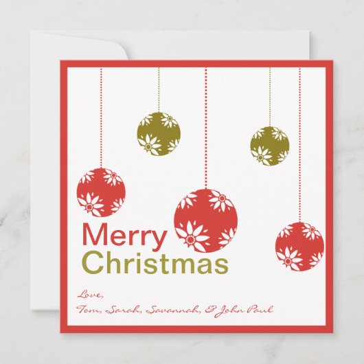 Leuke Ornamenten Vrolijke Kerst Kaarten (Voorkant)