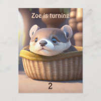 Leuke otter baby in een mand - Kids Verjaardag