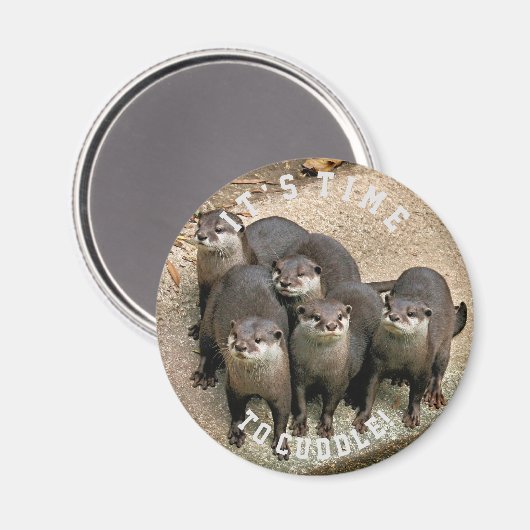 Leuke otter familie | Knuffeltijd Magneet (Voorkant / Achterkant)