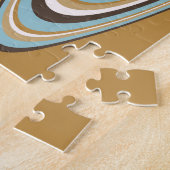 Leuke otter met ijs op wervelachtergrond legpuzzel (Zijkant)