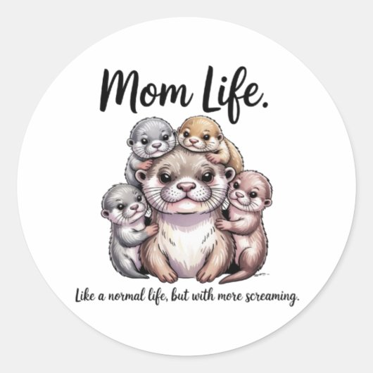 Leuke Otter Moeder Leven Sticker - Grappige Ouders (Voorkant)