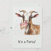 Leuke "Oude Geit" Over de Hill Verjaardagsuitnodig Kaart (Voorkant / Achterkant)