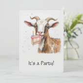 Leuke "Oude Geit" Verjaardagsuitnodiging voor Oude Kaart (Staand voorkant)