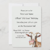 Leuke "Oude Geit" Verjaardagsuitnodiging voor Oude Kaart (Achterkant)