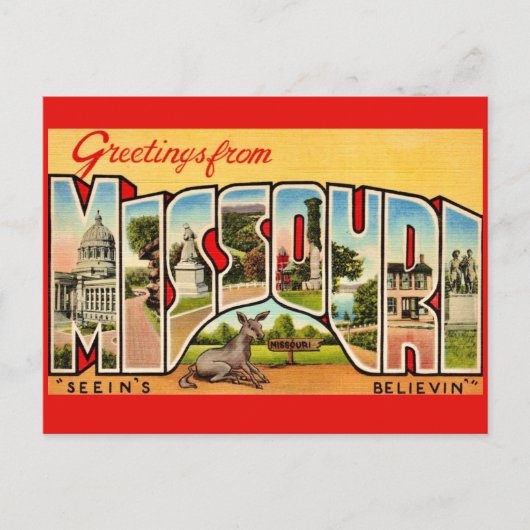 Leuke oude Missouri-groet op ansichtkaart Briefkaart (Voorkant)
