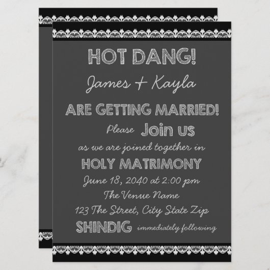 Leuke oude school rustieke schoolbord land bruilof kaart (Voorkant / Achterkant)