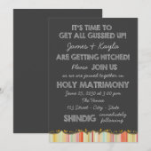 Leuke oude school schoolbord land bruiloft kaart (Voorkant / Achterkant)