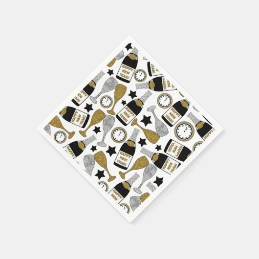 Leuke oudejaarsavond champagne party servetten (Hoek)