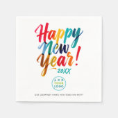 Leuke oudejaarsavond Kleurrijke borstel Typo Busin Servet (Voorkant)