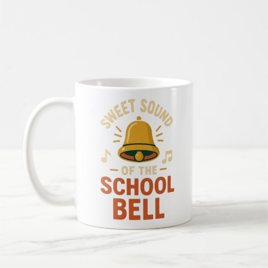 Leuke ouder Mok; Sweet Sound van de School Bell Koffiemok (Links)
