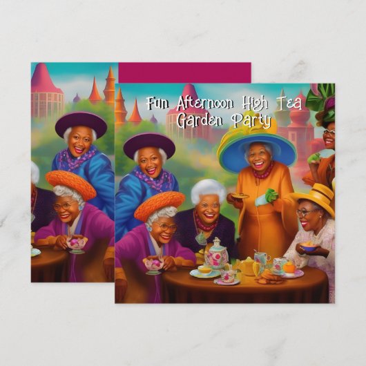 Leuke oudere Dames High Tea Garden Party etnische Kaart (Voorkant / Achterkant)