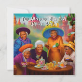 Leuke oudere Dames High Tea Garden Party etnische Kaart (Voorkant)
