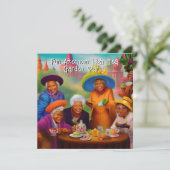 Leuke oudere dames High Tea tuinfeest etnisch Kaart (Staand voorkant)