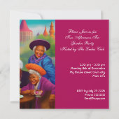 Leuke oudere dames High Tea tuinfeest etnisch Kaart (Achterkant)