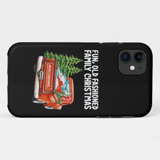Leuke ouderwetse familie kerst vrachtwagen boom Case-Mate iPhone case (Achterkant (horizontaal))