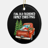 Leuke ouderwetse familie kerst vrachtwagen boom keramisch ornament (Links)