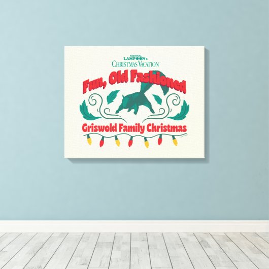 Leuke, ouderwetse Griswold familie kerst Canvas Afdruk (Insitu (Houten vloer))