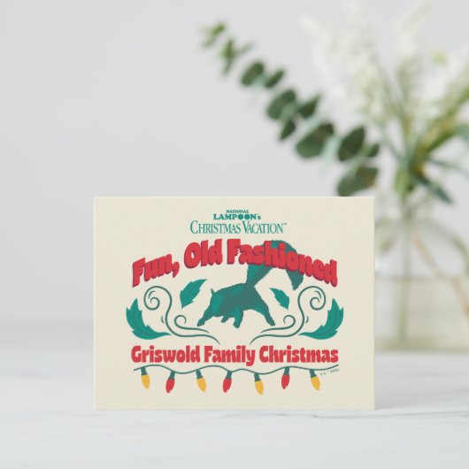 Leuke, ouderwetse Griswold familie kerst Feestdagenkaart (Staand voorkant)