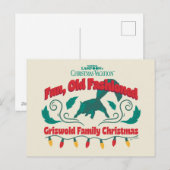Leuke, ouderwetse Griswold familie kerst Feestdagenkaart (Voorkant / Achterkant)