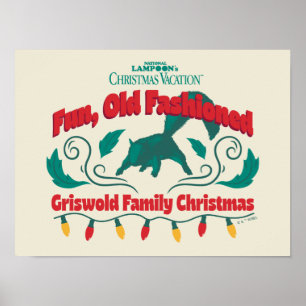 Leuke, ouderwetse Griswold familie kerst Poster