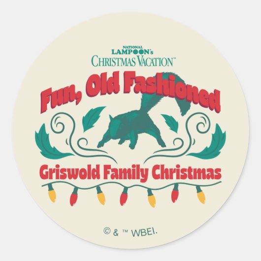 Leuke, ouderwetse Griswold familie kerst Ronde Sticker (Voorkant)