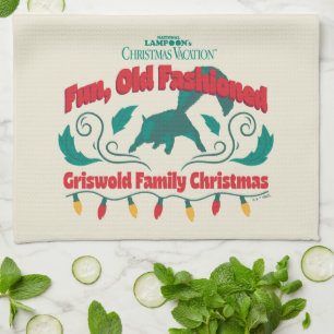 Leuke, ouderwetse Griswold familie kerst Theedoek