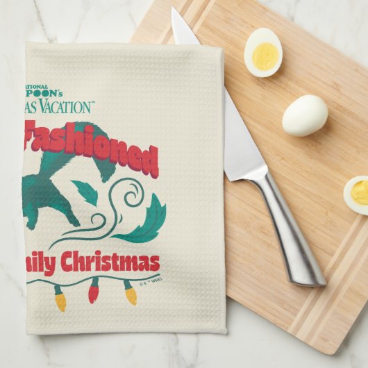 Leuke, ouderwetse Griswold familie kerst Theedoek (Quarter Fold)