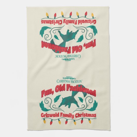 Leuke, ouderwetse Griswold familie kerst Theedoek (Verticaal)