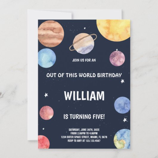 Leuke Outer Space Rocket Theme voor kinderen Kaart (Voorkant)